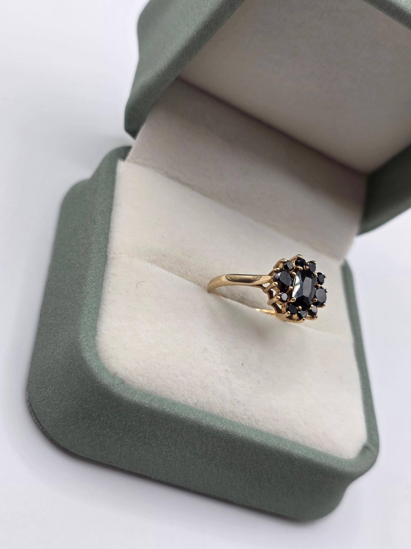 9ct gold sapphire cluster ring