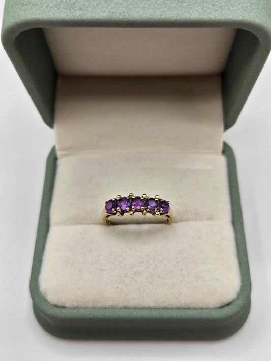 9ct gold amethyst ring