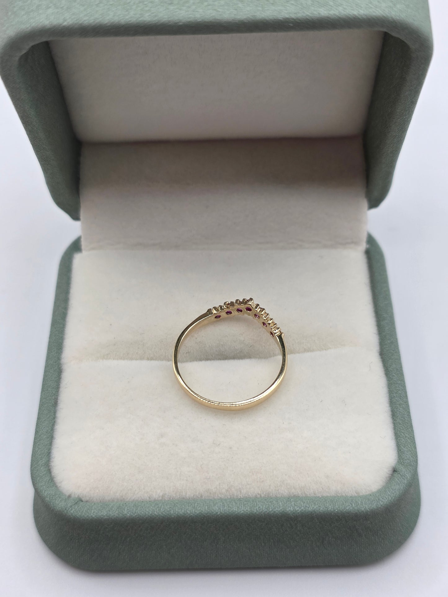 9ct gold ruby wishbone ring