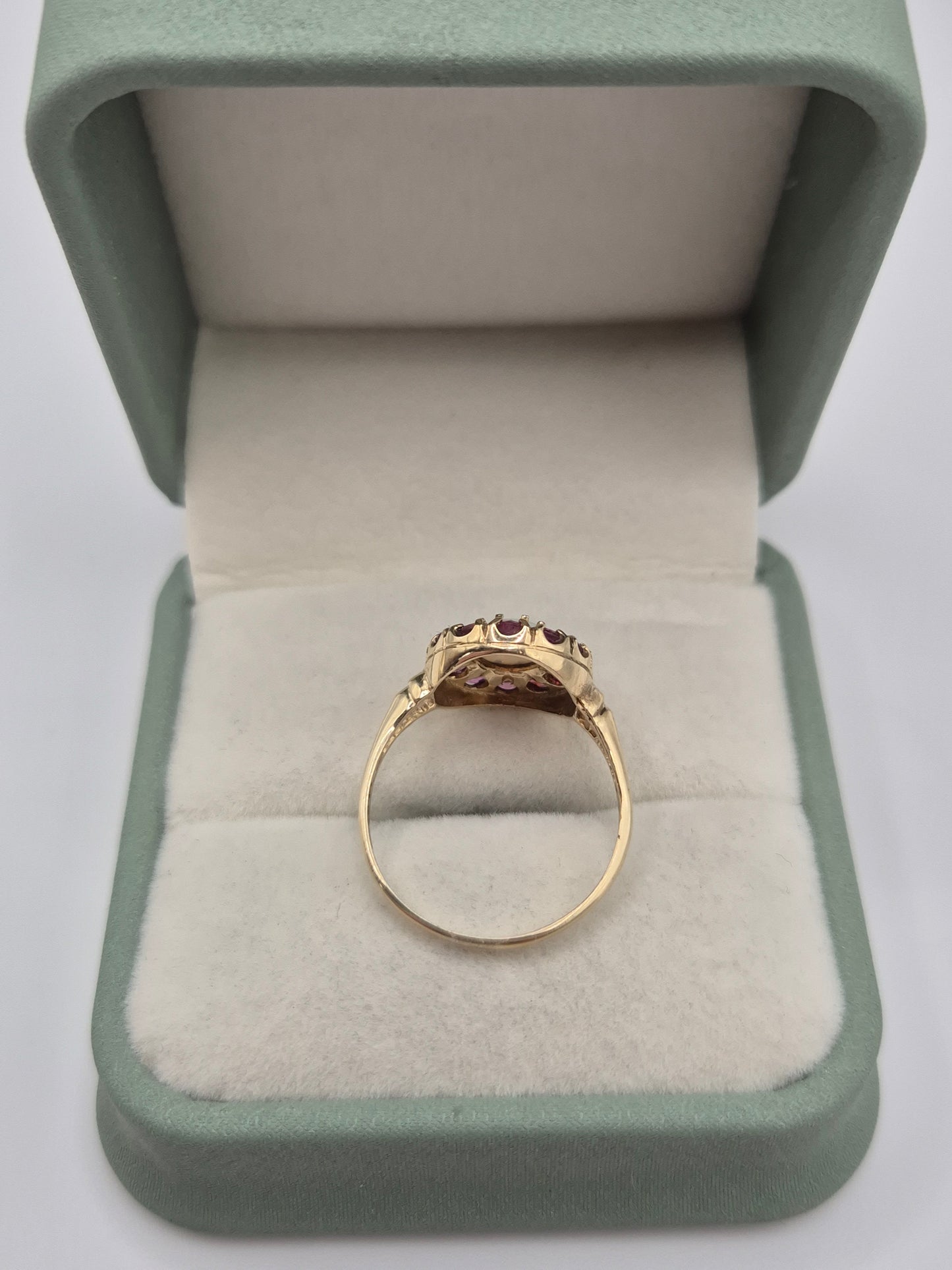 9ct gold opal and ruby ring