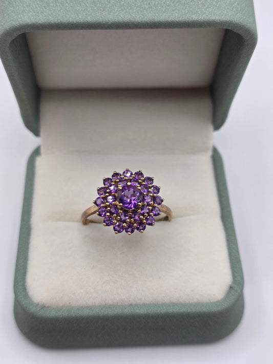 9ct gold amethyst ring