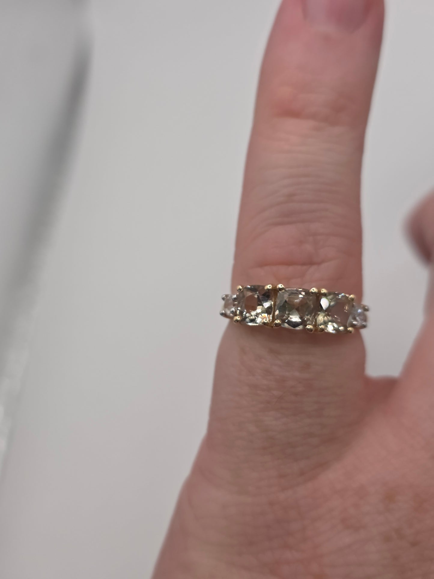 9ct gold topaz and zircon ring