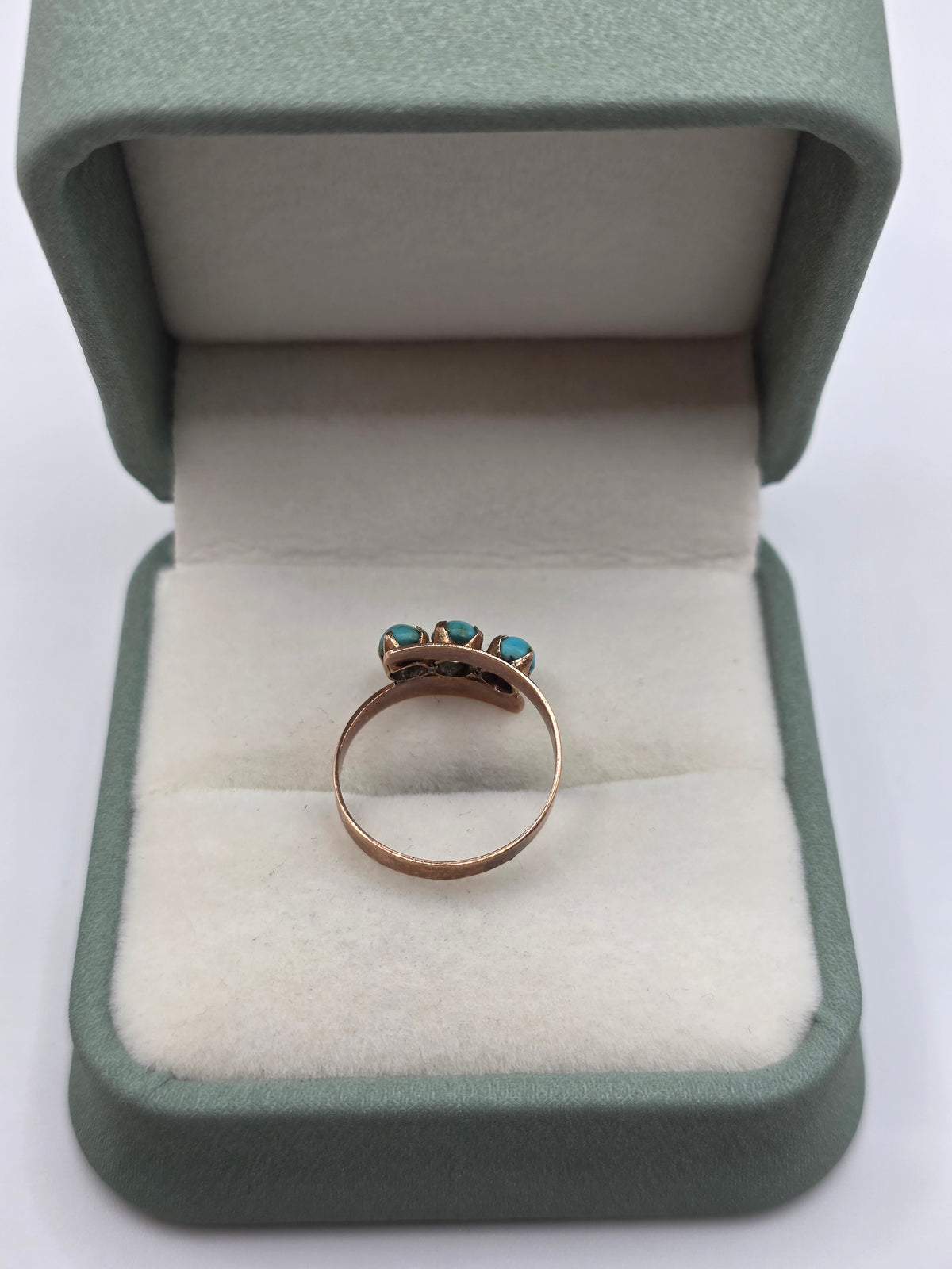 9ct rose gold turquoise ring