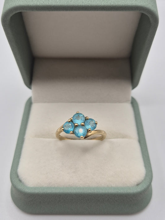9ct gold blue apatite ring