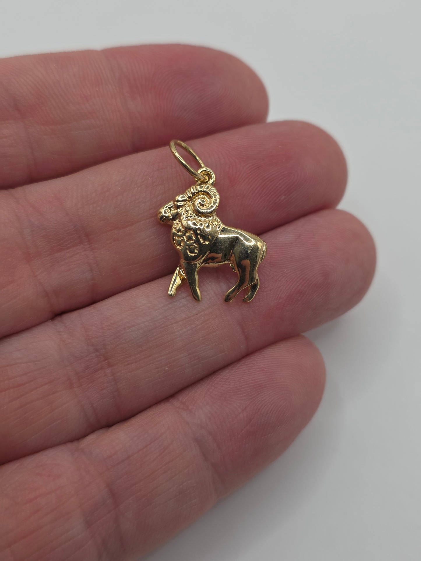 9ct gold Aries zodiac pendant