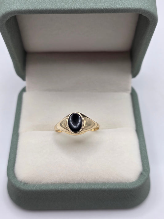 9ct gold onyx signet ring