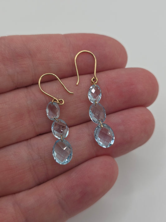 9ct gold topaz earrings