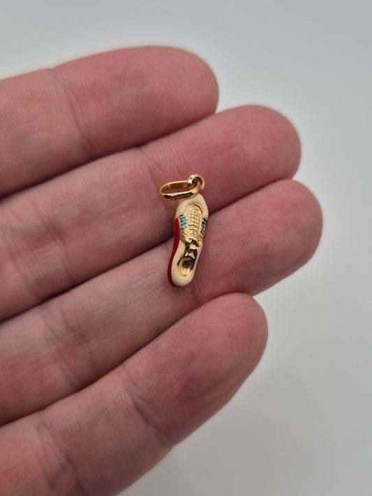 9ct gold enamelled football boot Charm