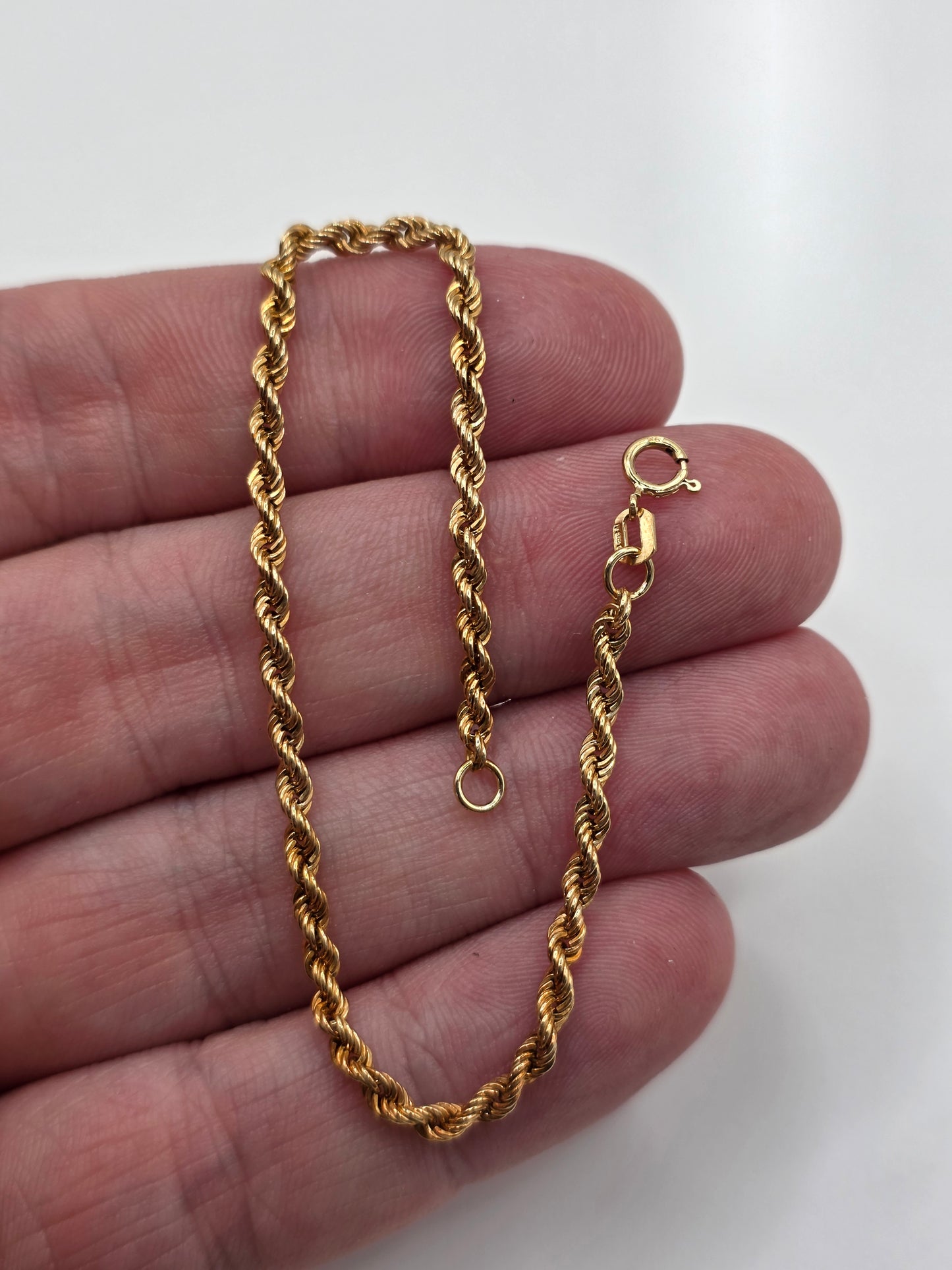 9ct gold rope bracelet