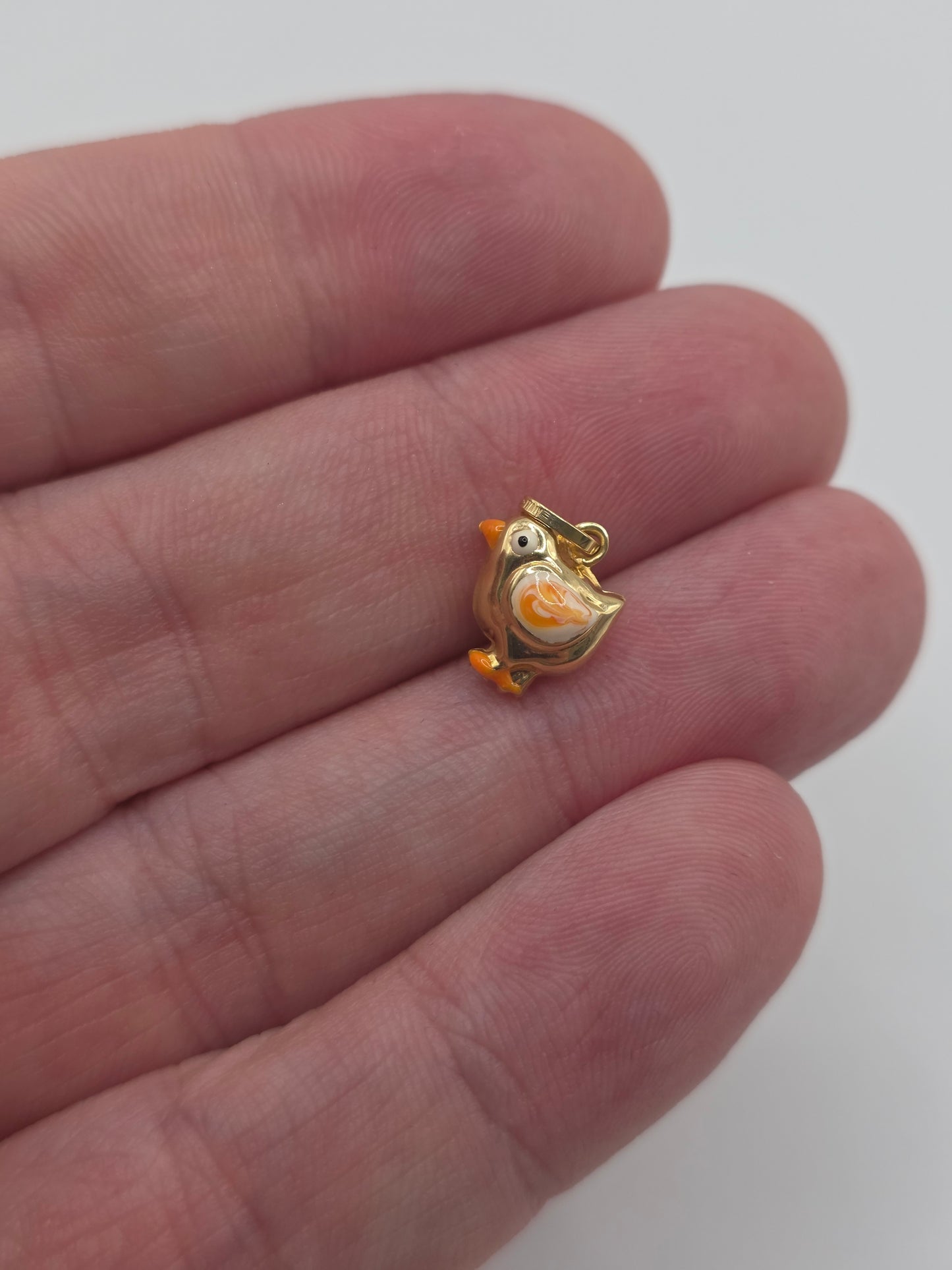 9ct gold enamelled duck charm