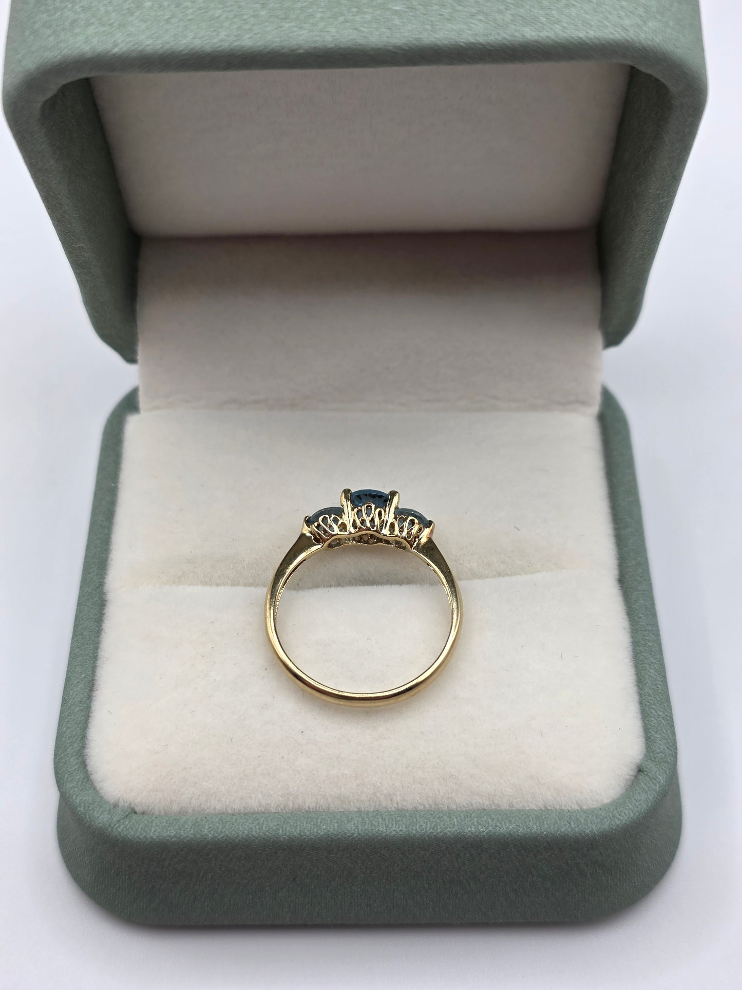 9ct gold topaz and blue cz ring