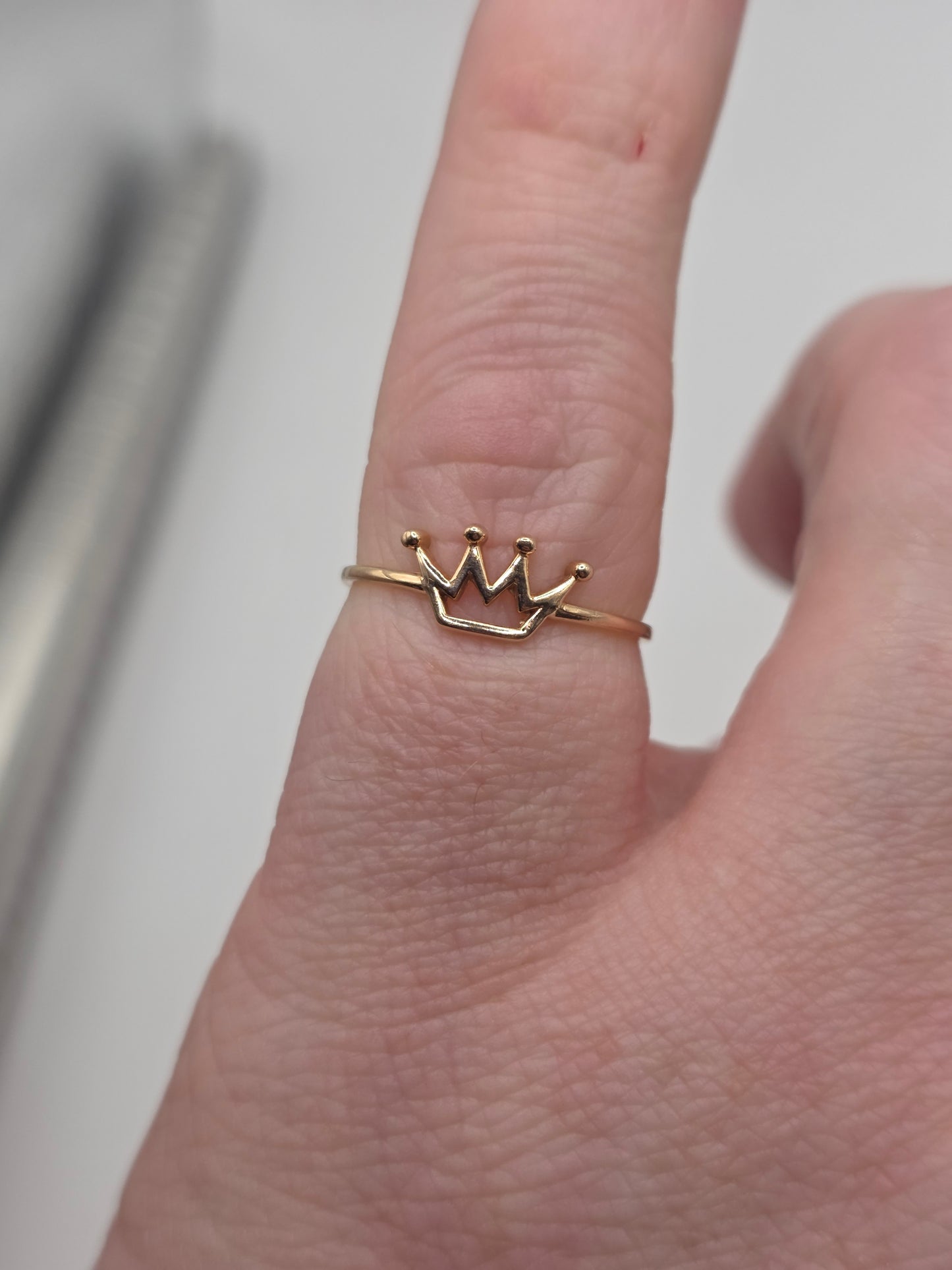 14ct rose gold crown ring