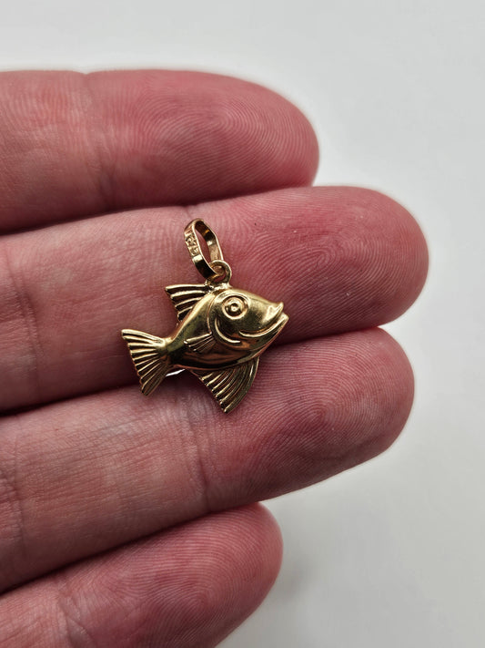 9ct gold fish charm/pendant