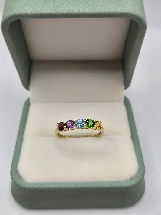 9ct gold multigem ring