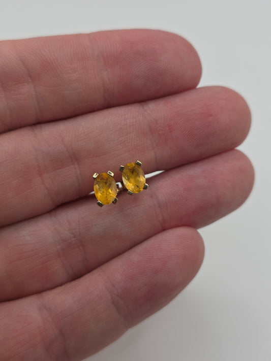 9ct gold citrine earrings
