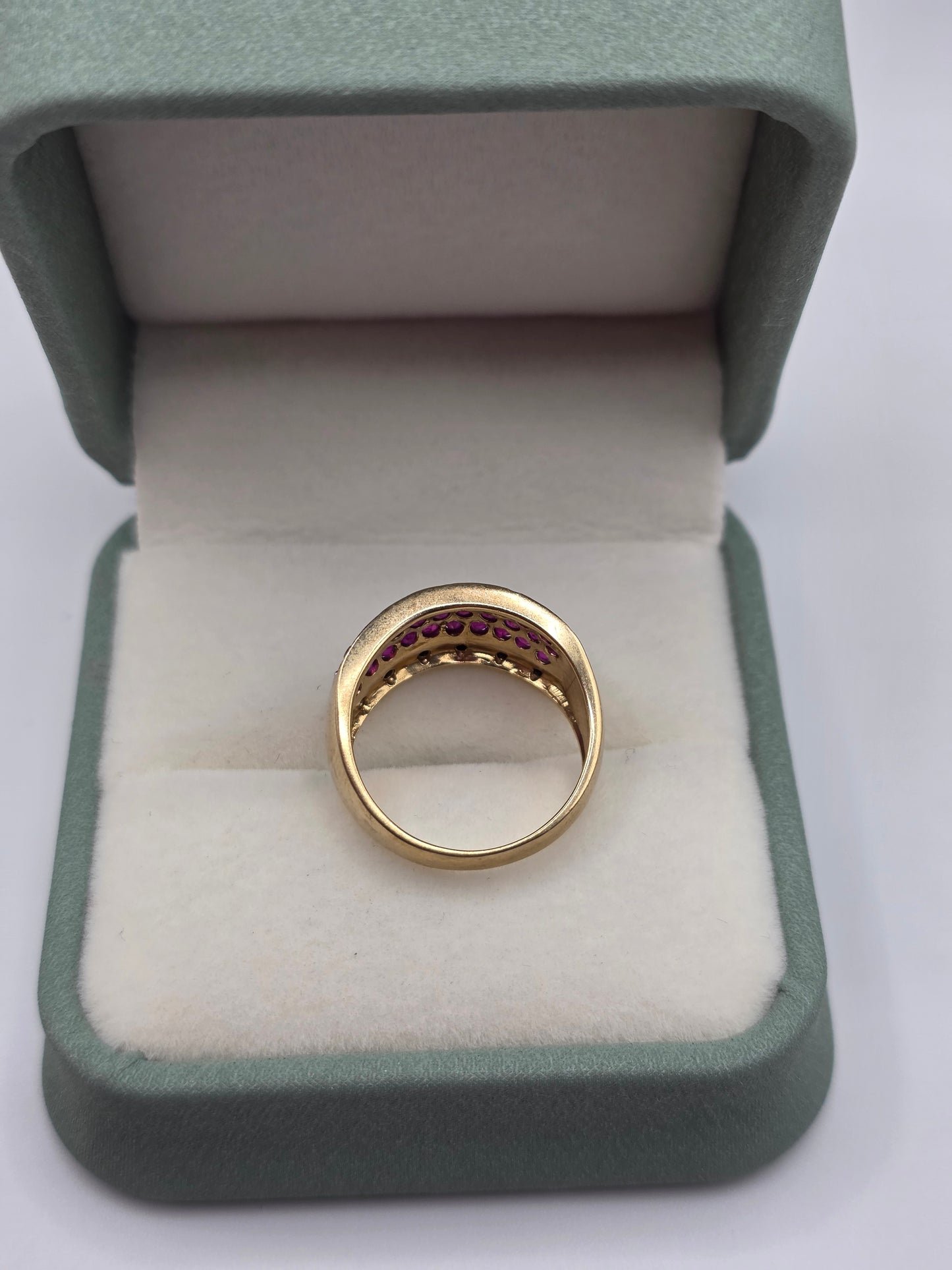 9ct gold ruby and diamond ring