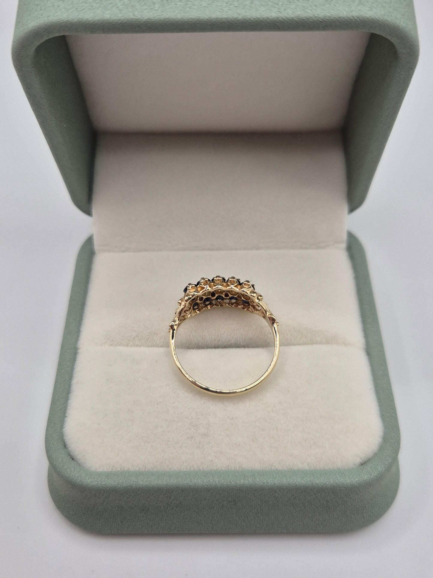 9ct gold opal and sapphire ring