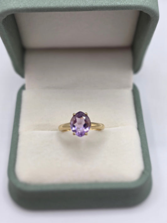 9ct gold pale amethyst ring