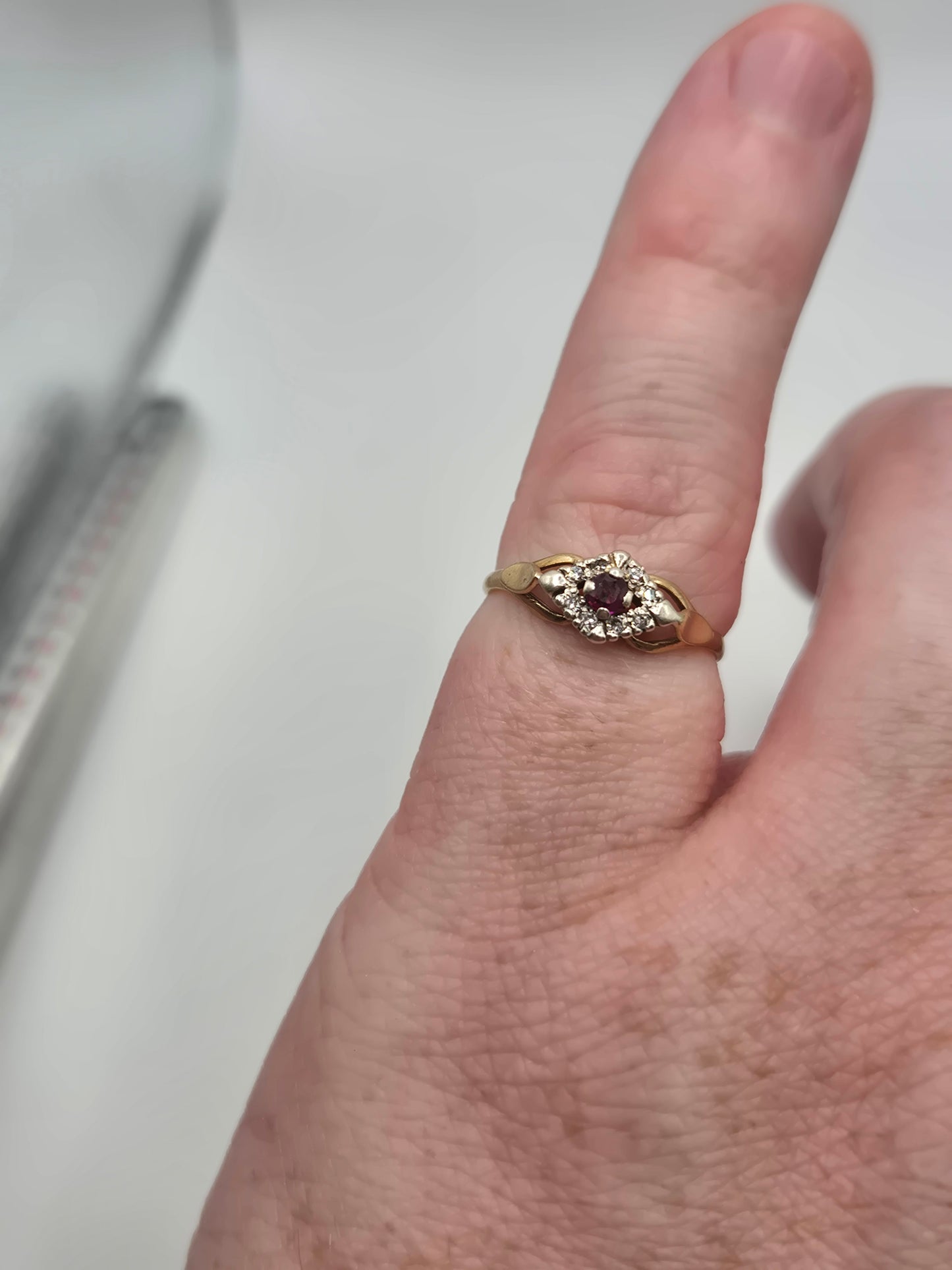 9ct gold ruby and diamond ring