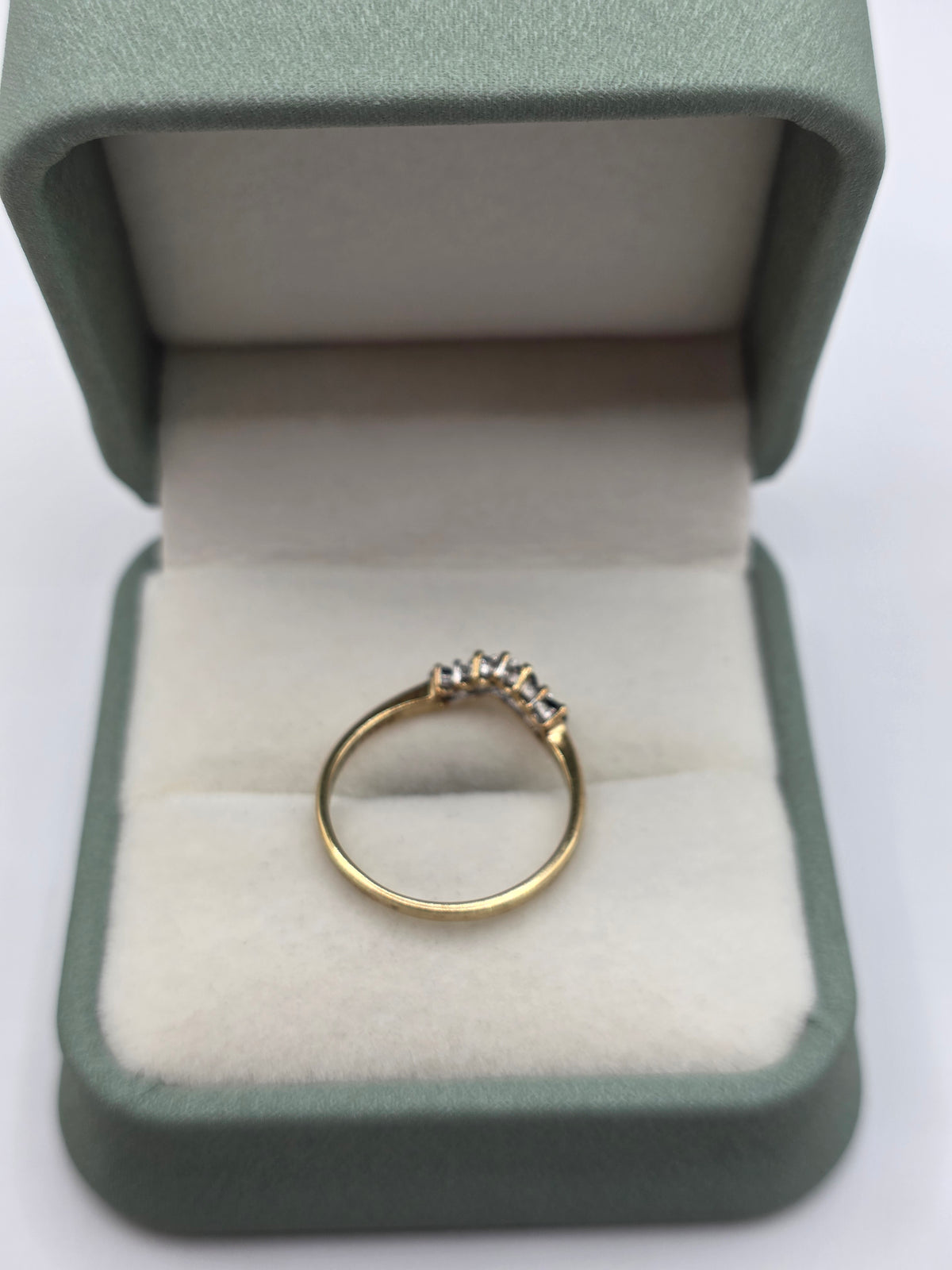 9ct gold sapphire and diamond wishbone ring