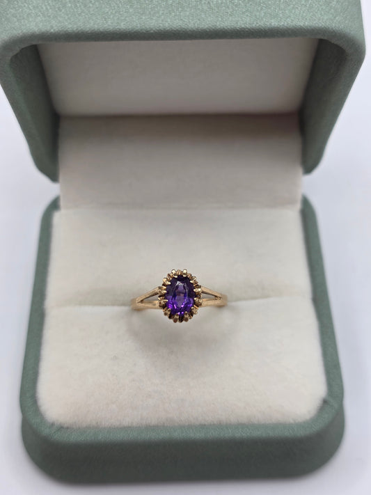 9ct gold amethyst ring