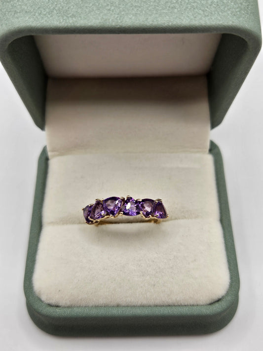 9ct gold amethyst ring