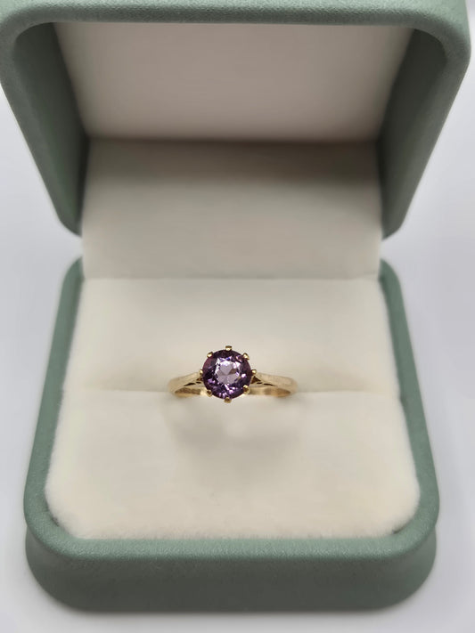 9ct gold amethyst ring