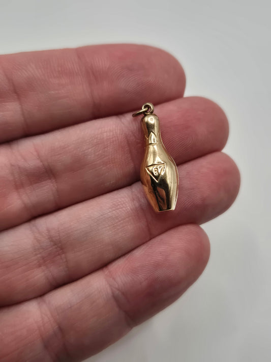 9ct gold bowling pin Charm