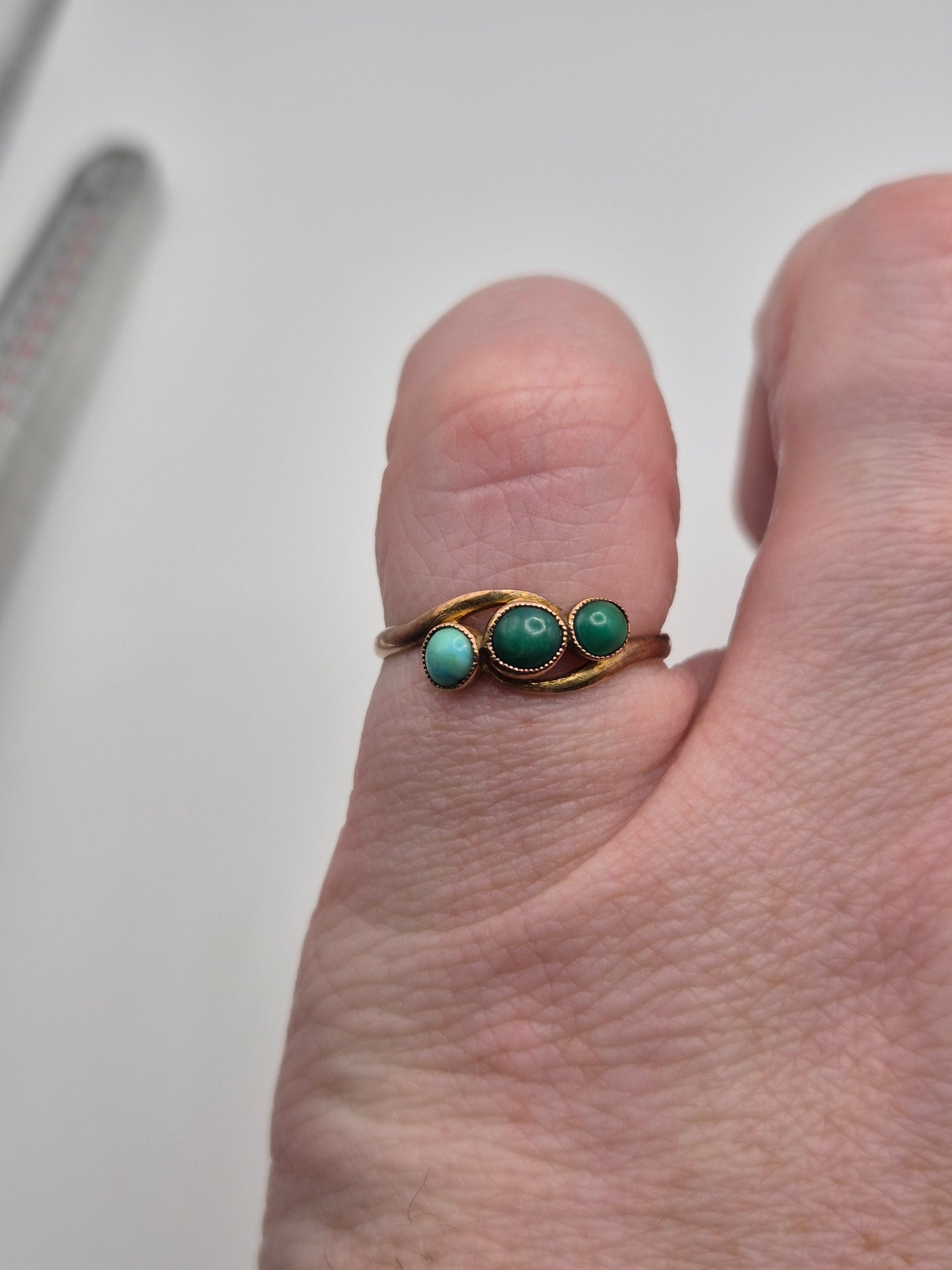 9ct rose gold turquoise ring