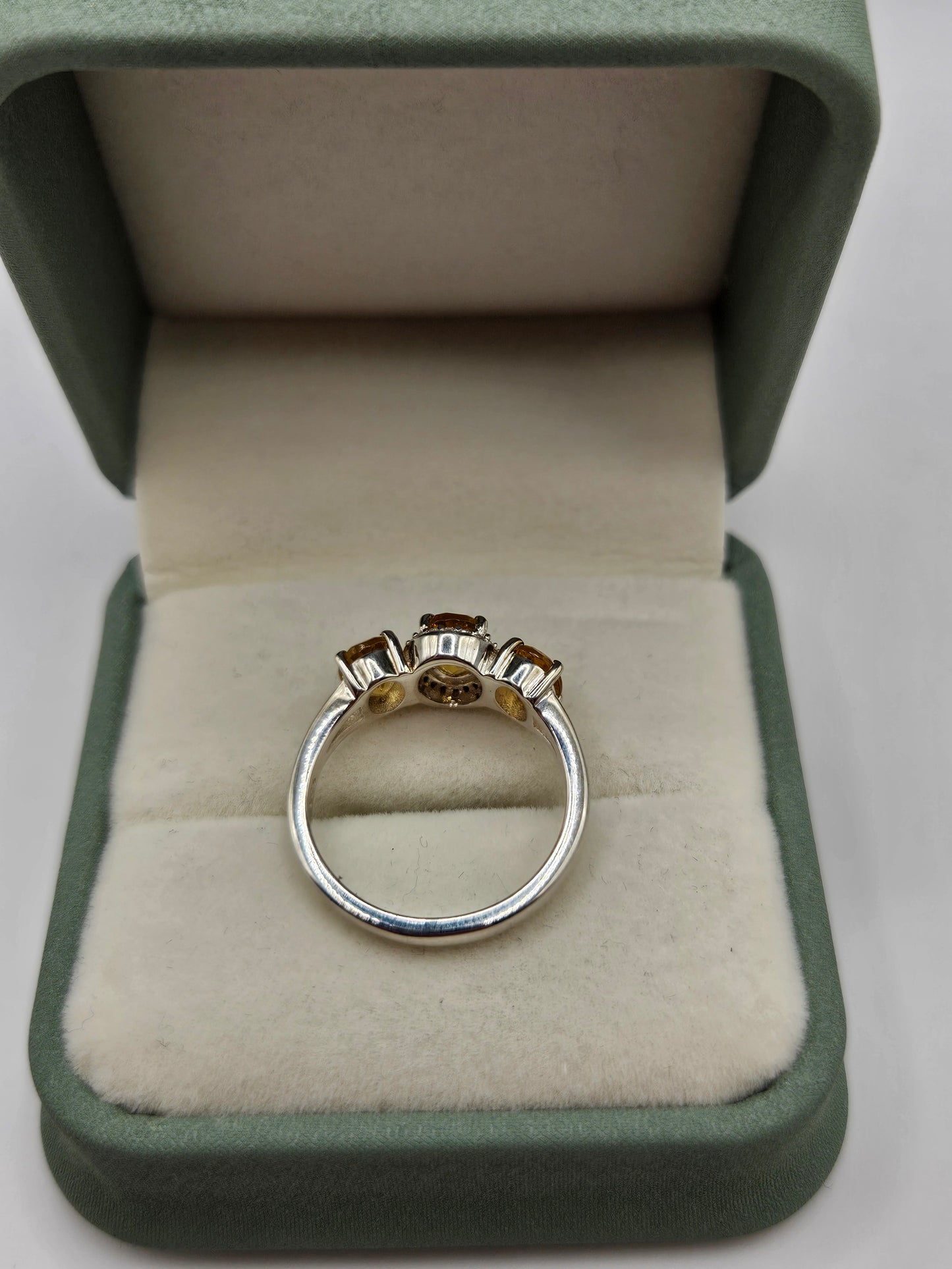 Silver citrine ring