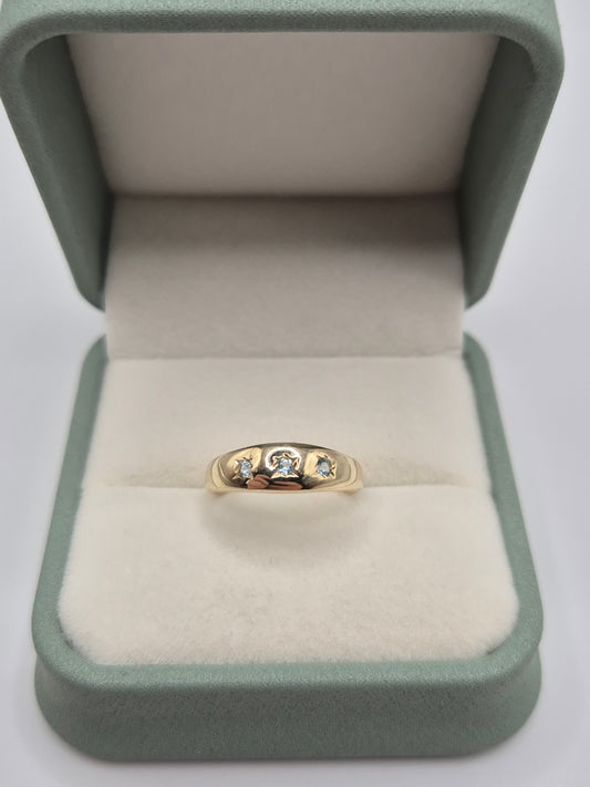 9ct gold topaz gypsy ring