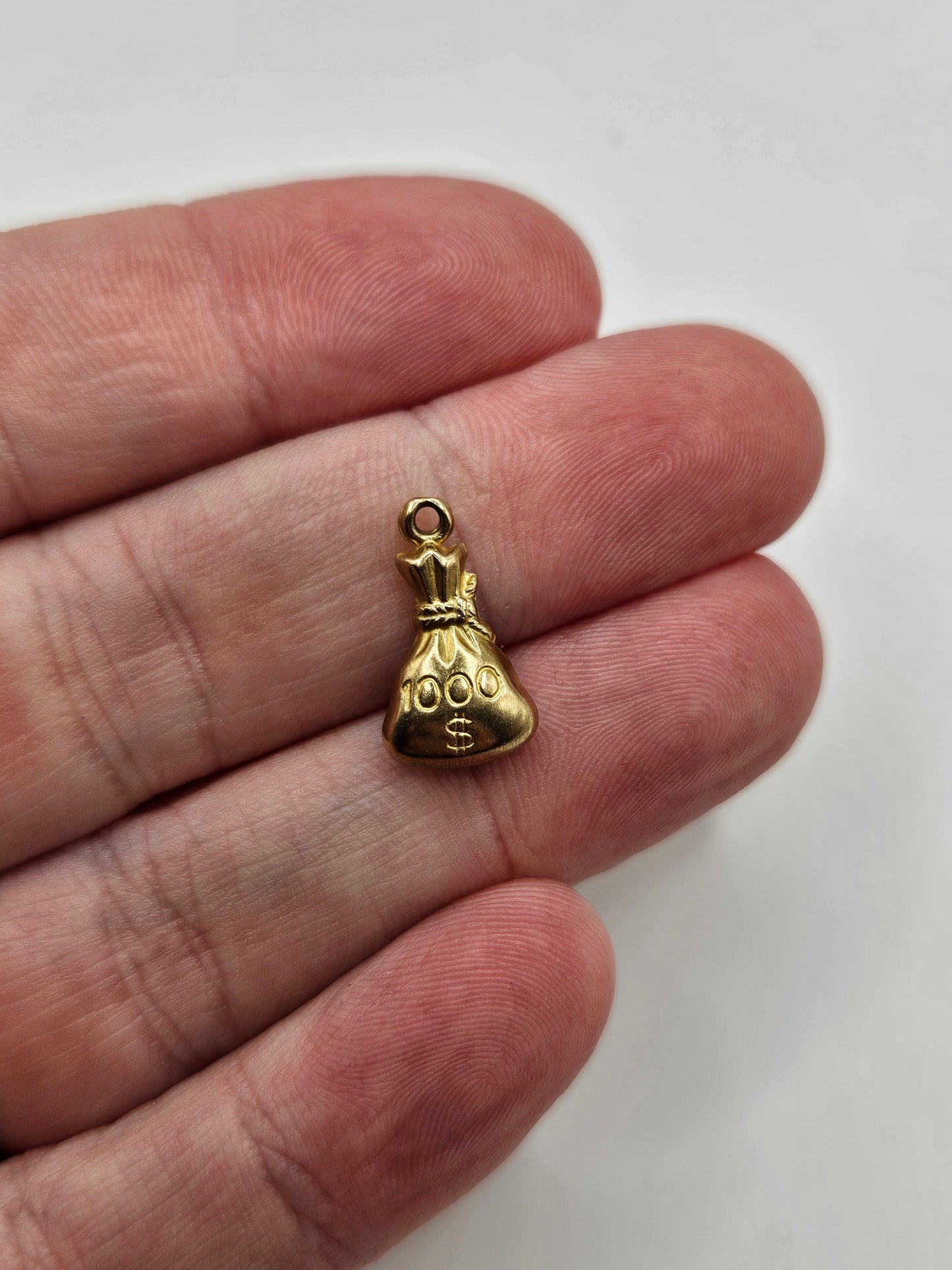 9ct gold money pouch charm