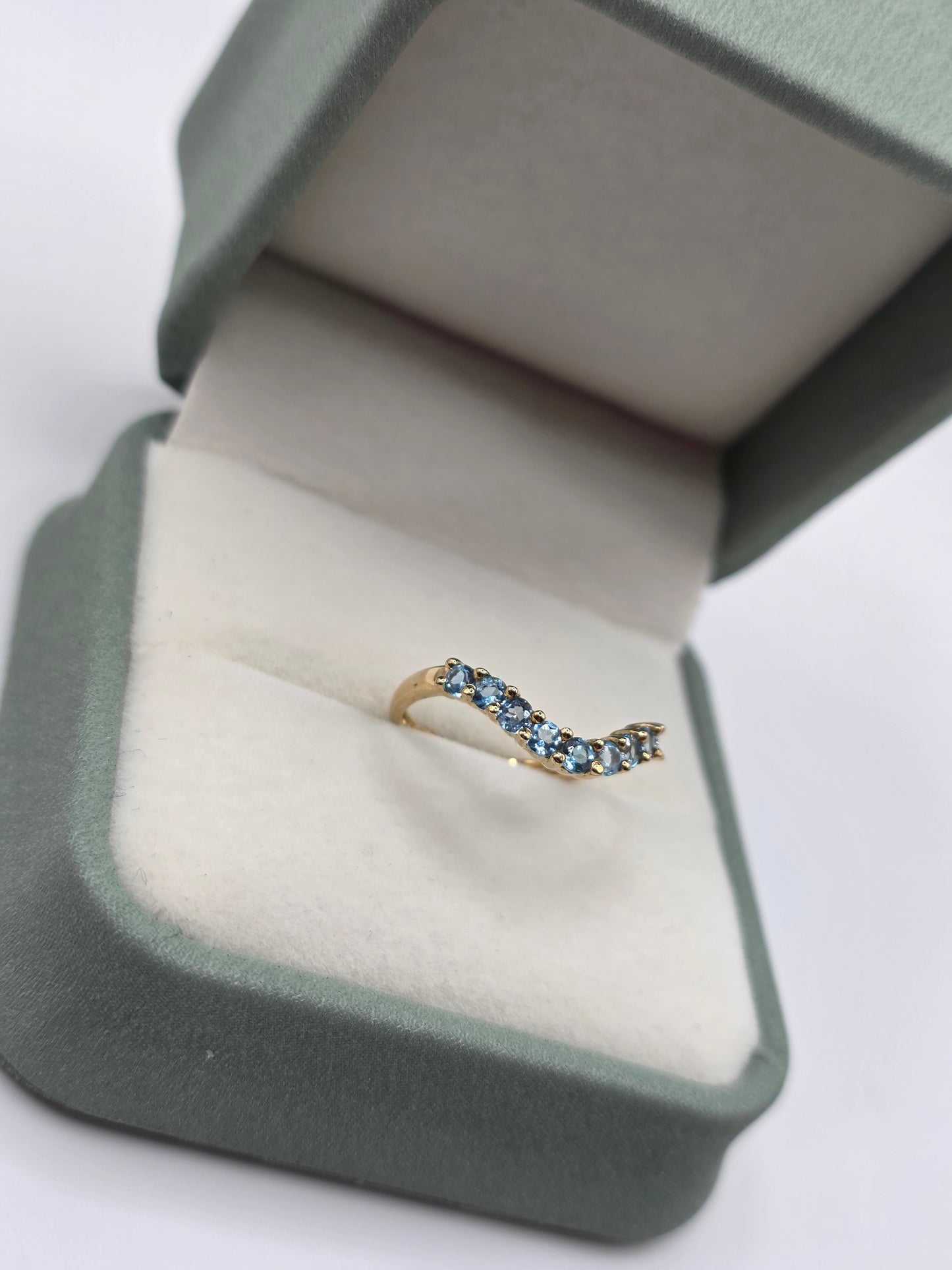 9ct gold topaz wishbone ring