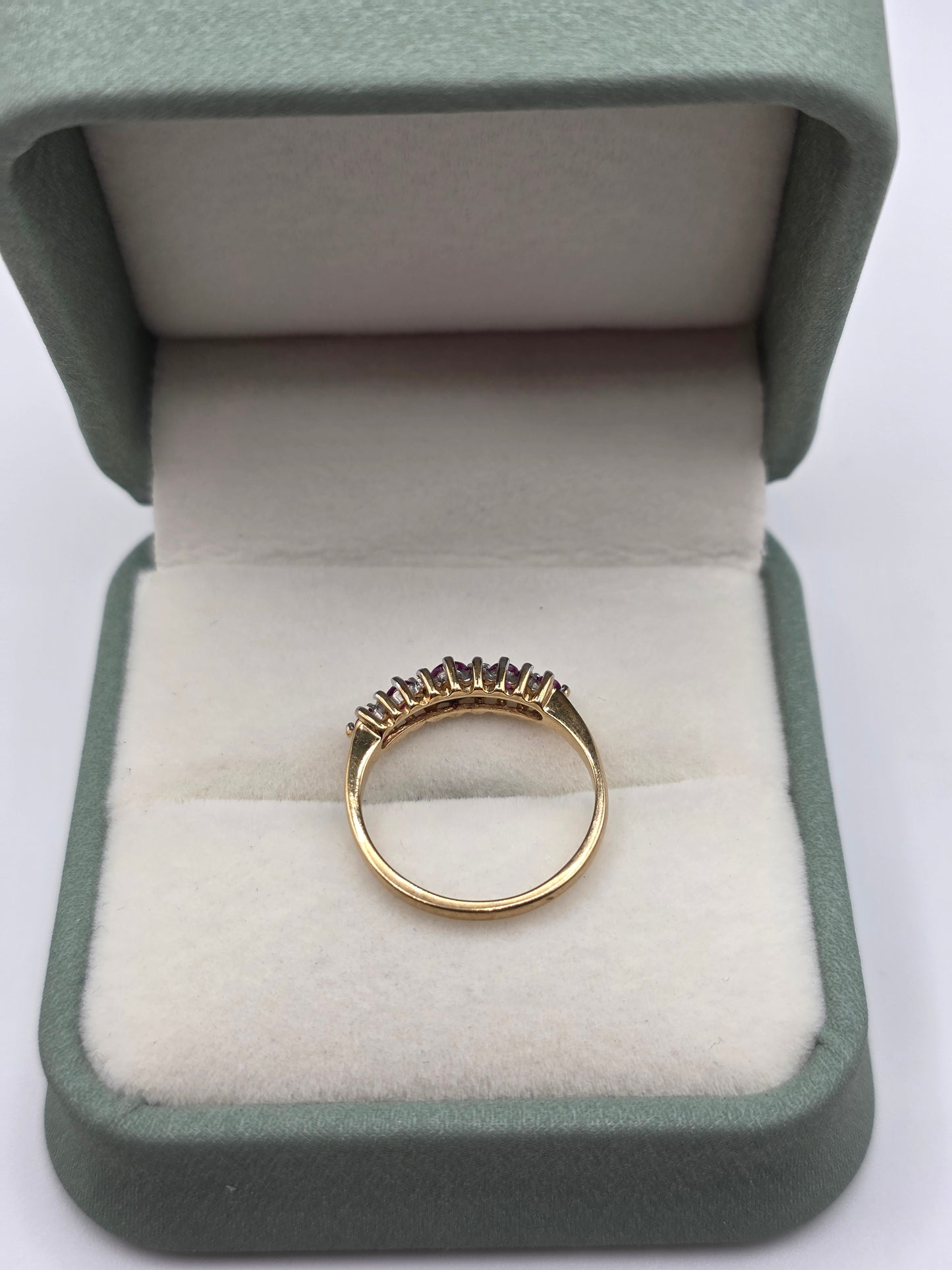 9ct gold ruby and diamond ring