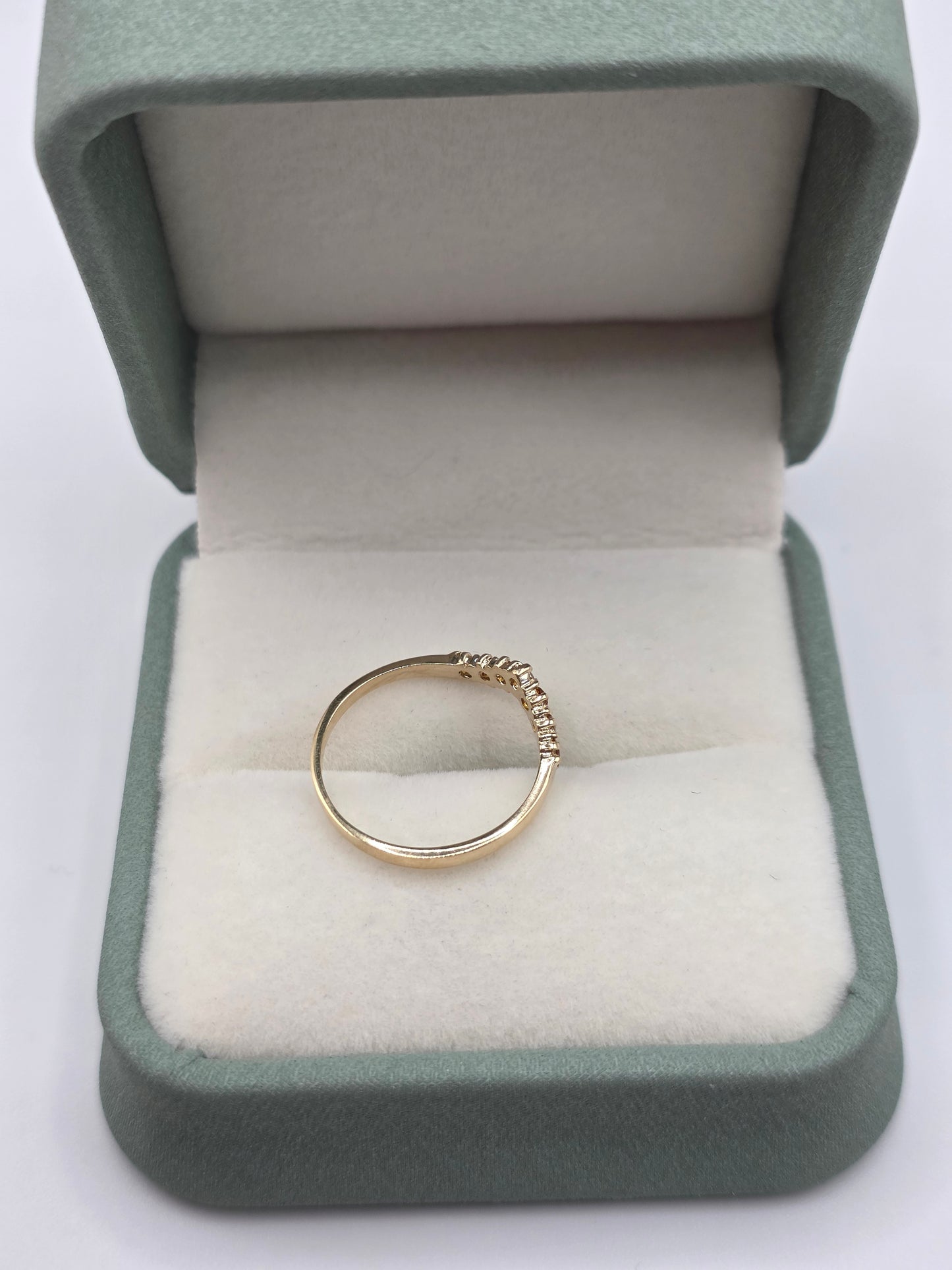 9ct gold citrine wishbone ring