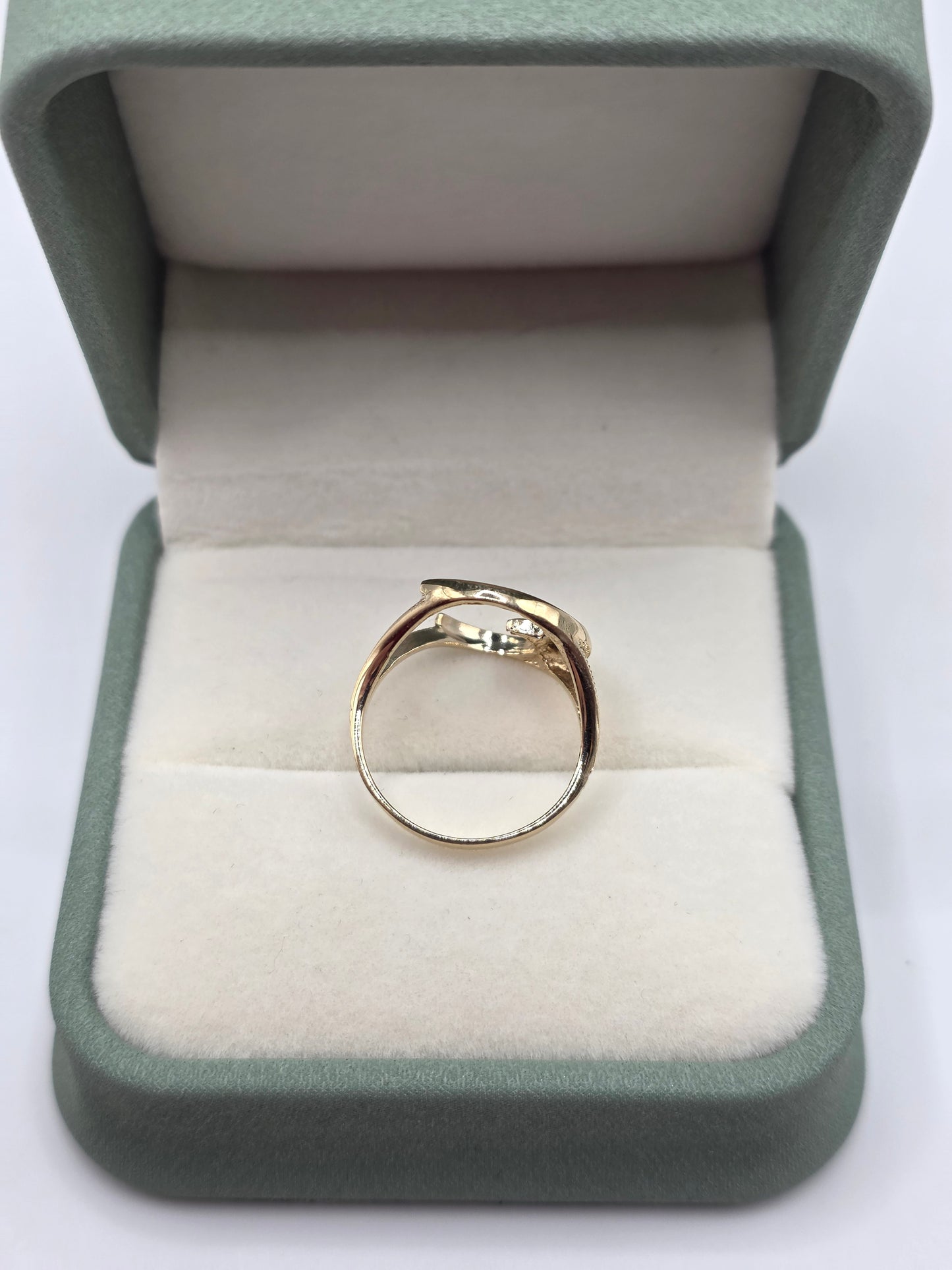 9ct gold sapphire moon ring