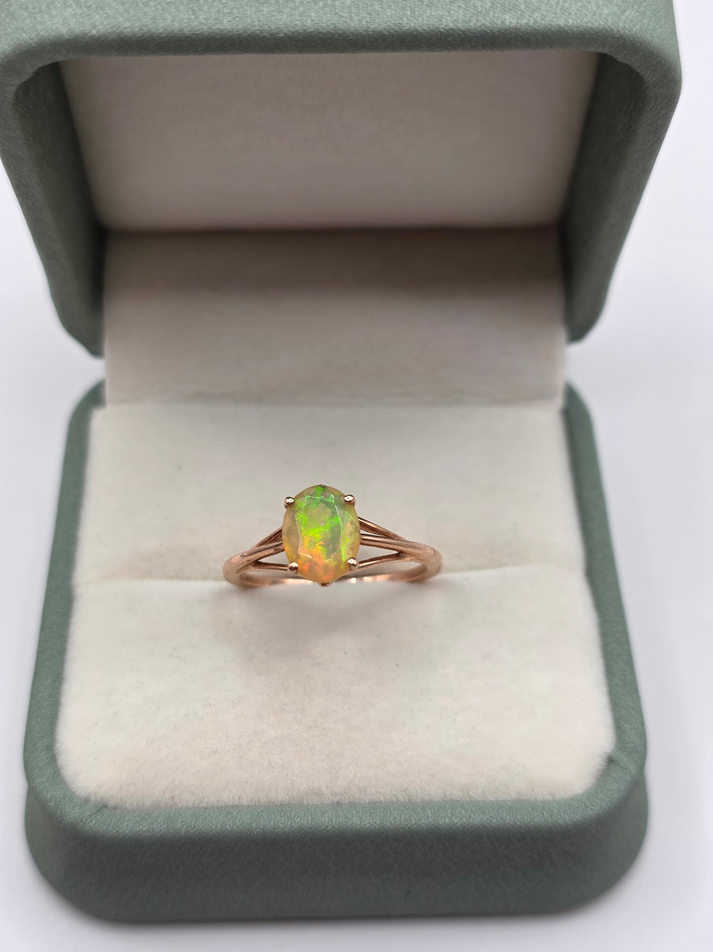 9ct rose gold opal ring