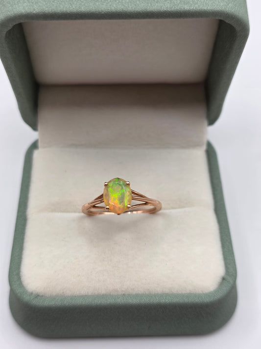 9ct rose gold opal ring