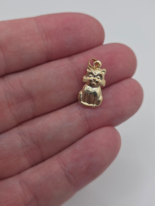 9ct gold cat charm