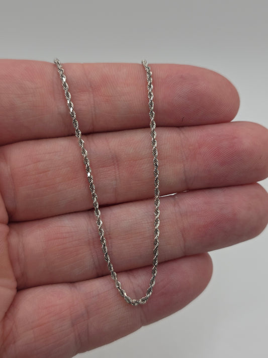 9ct white gold rope chain (66)