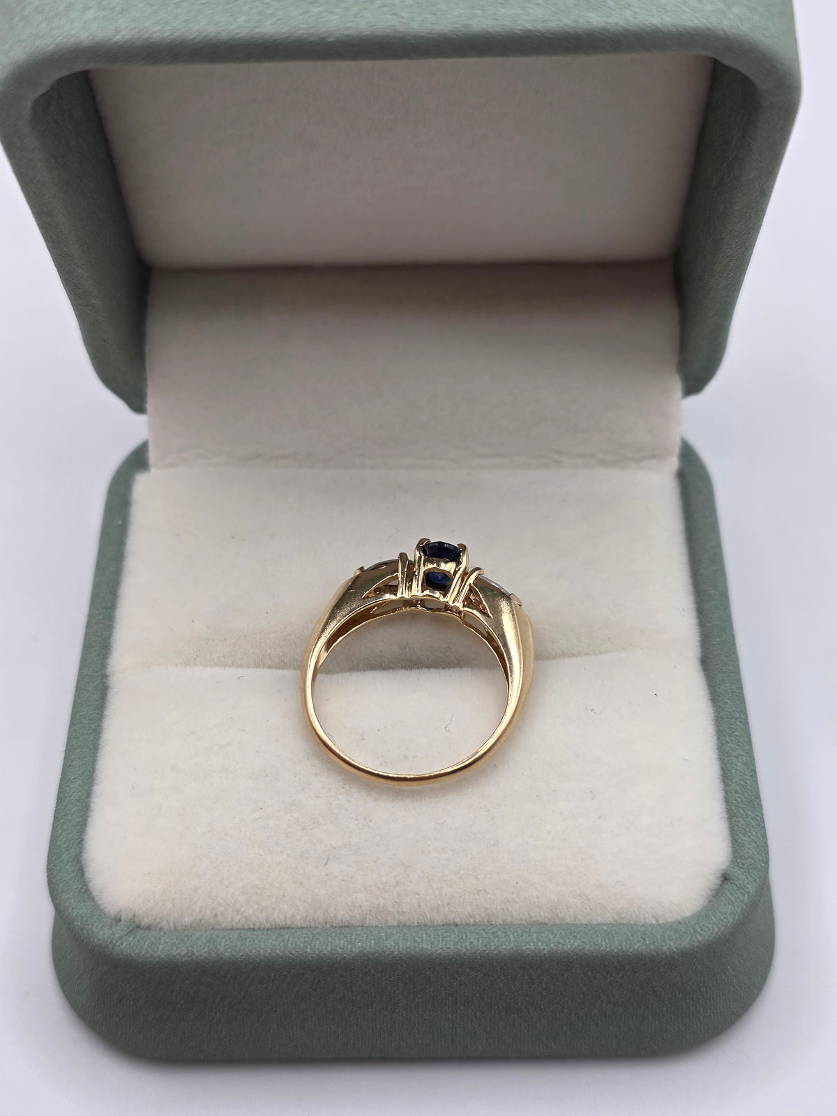 9ct gold sapphire and topaz ring