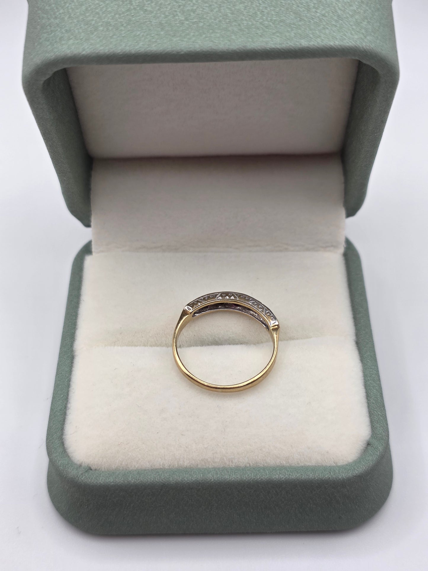 9ct gold ruby and diamond ring