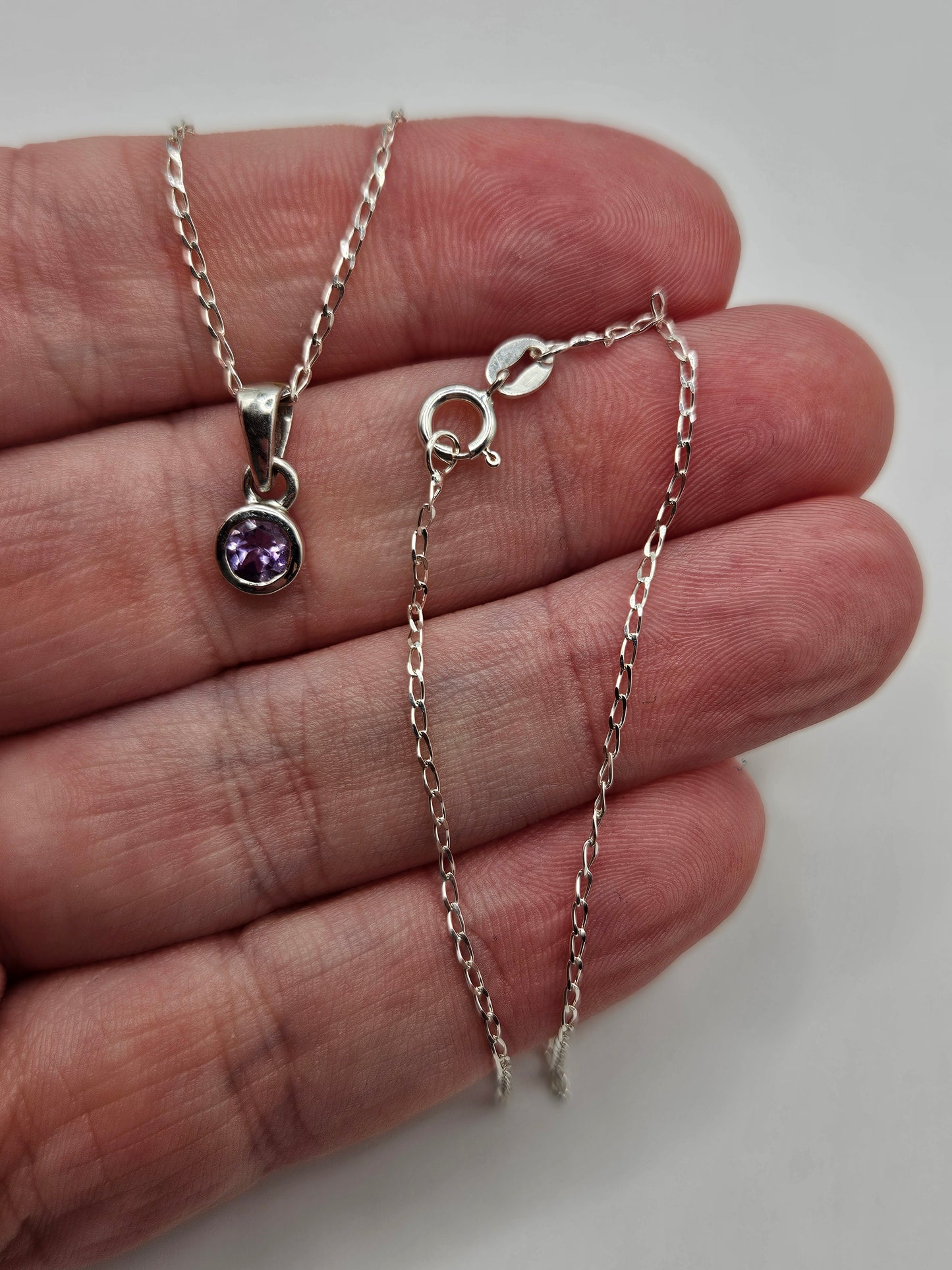 Silver amethyst necklace