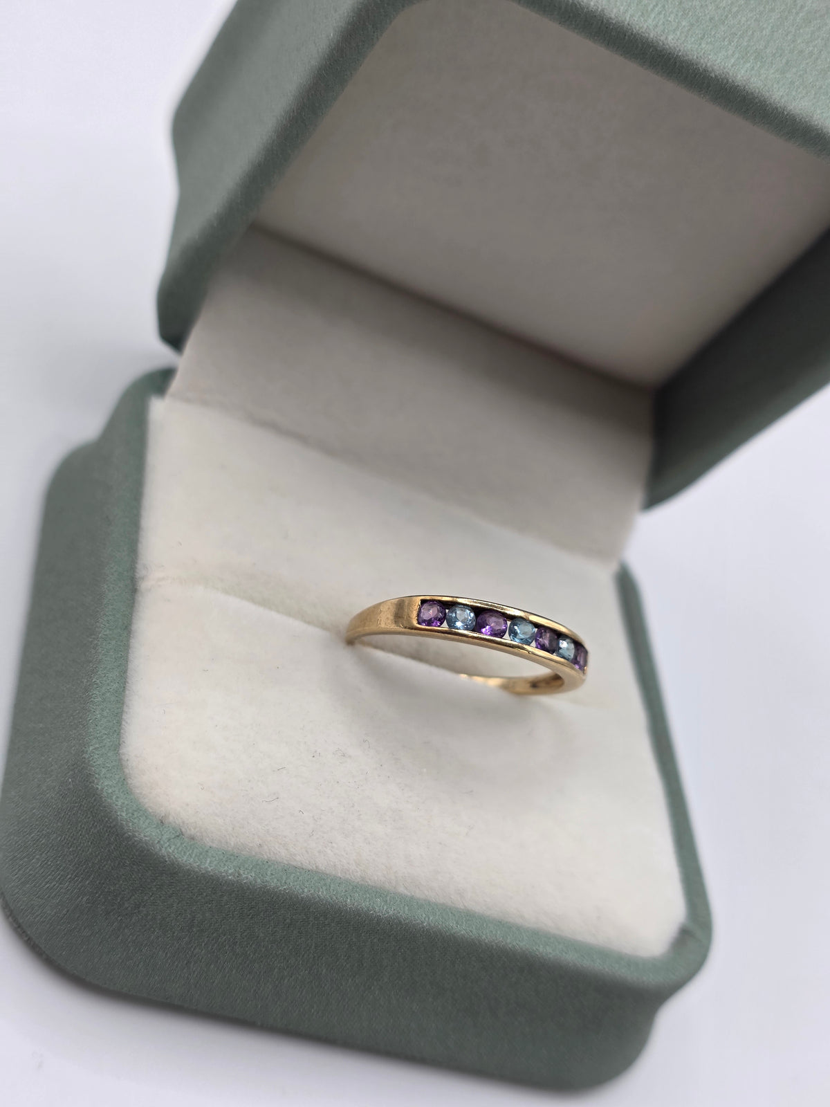 9ct gold amethyst and topaz ring