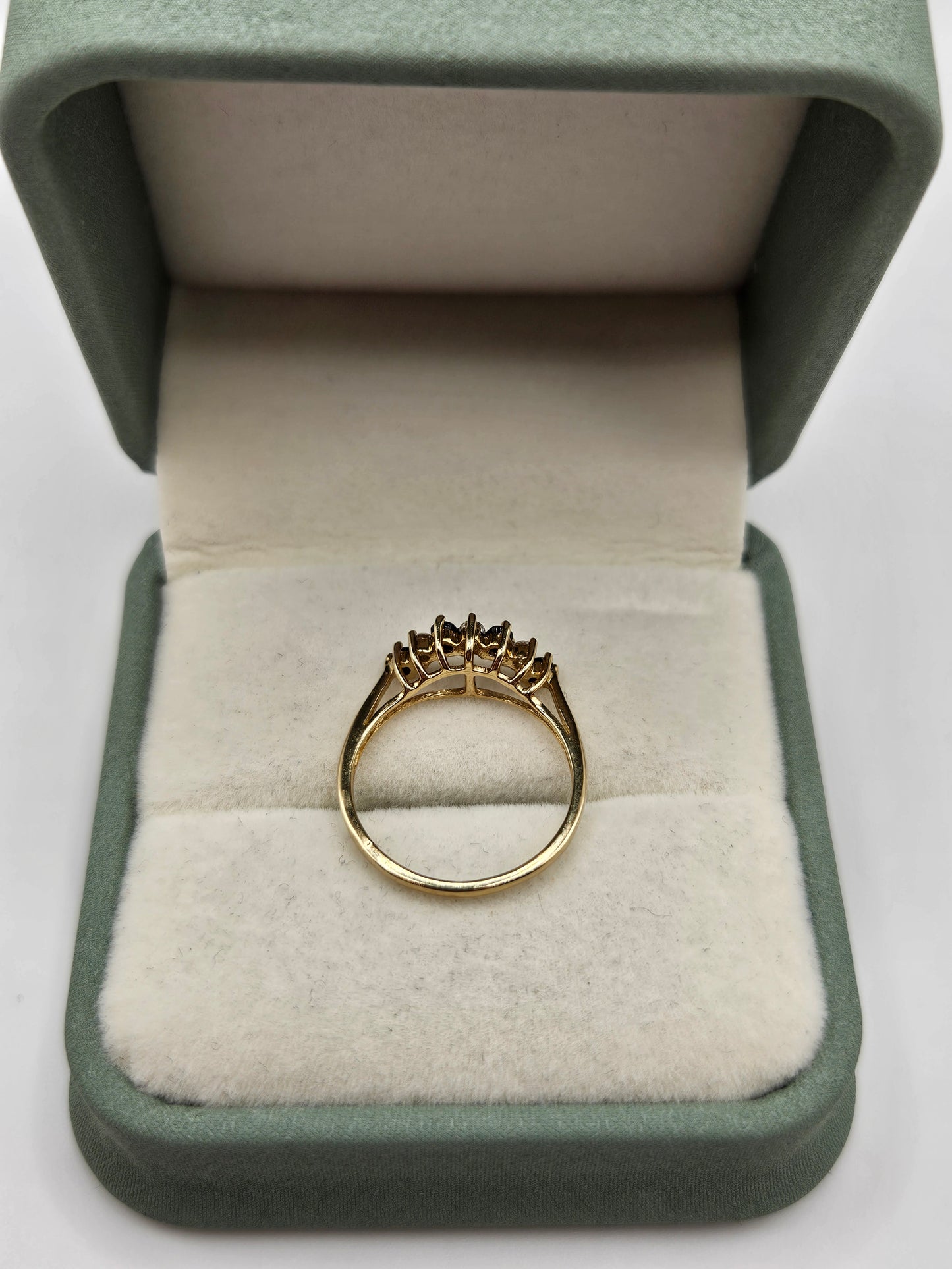 9ct gold sapphire and cz ring