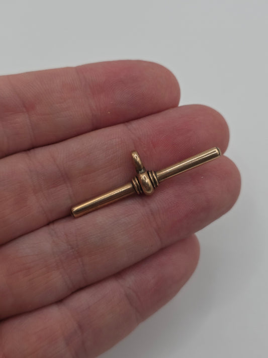 Antique 9ct gold T-Bar pendant