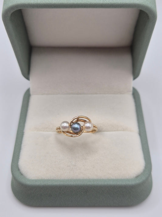 14ct gold cultured pearl ring