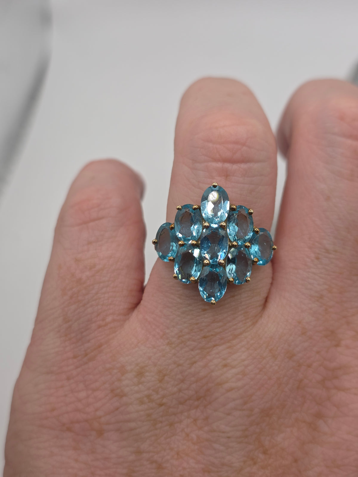 9ct gold blue apatite ring