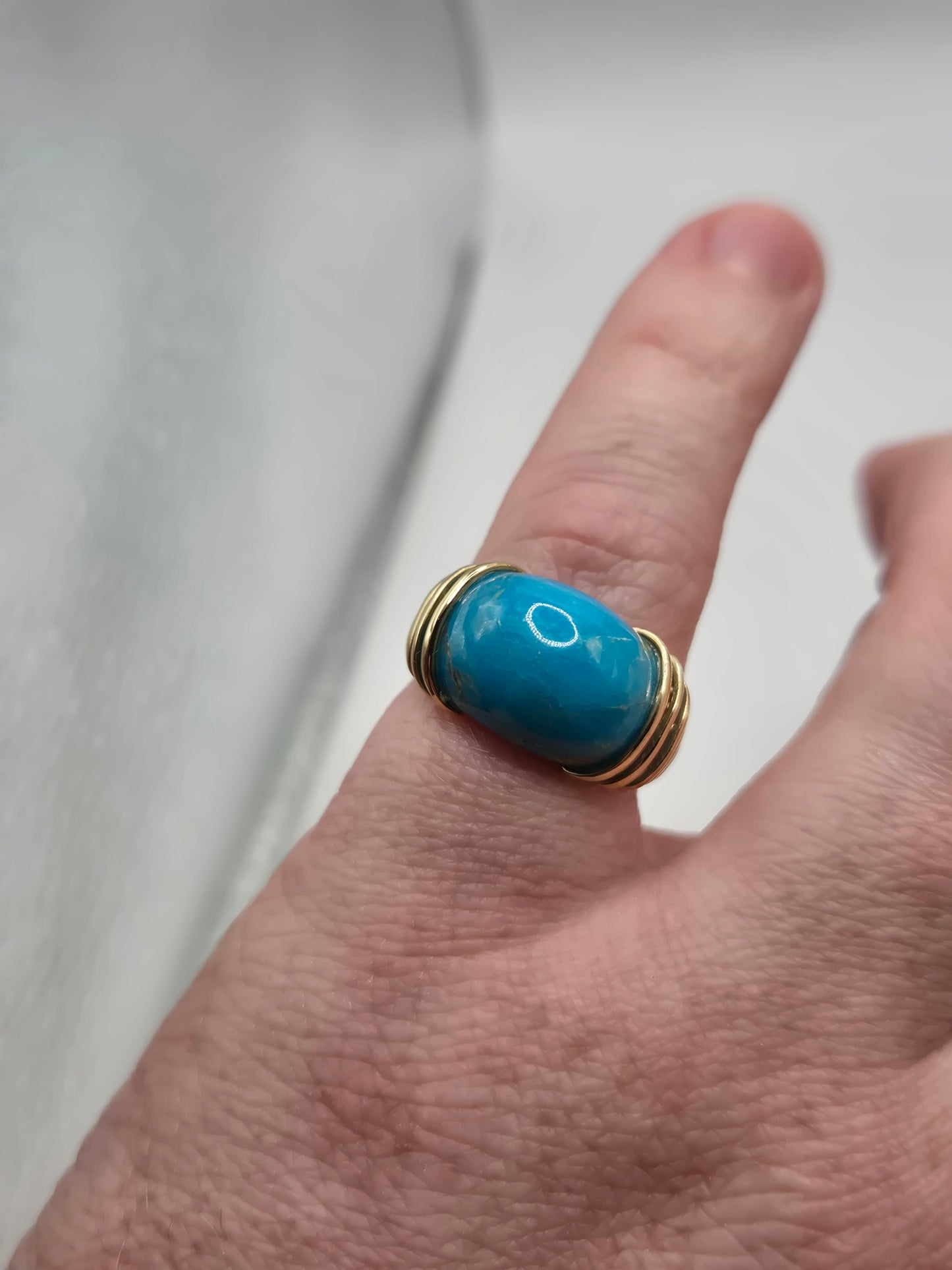 9ct gold turquoise ring