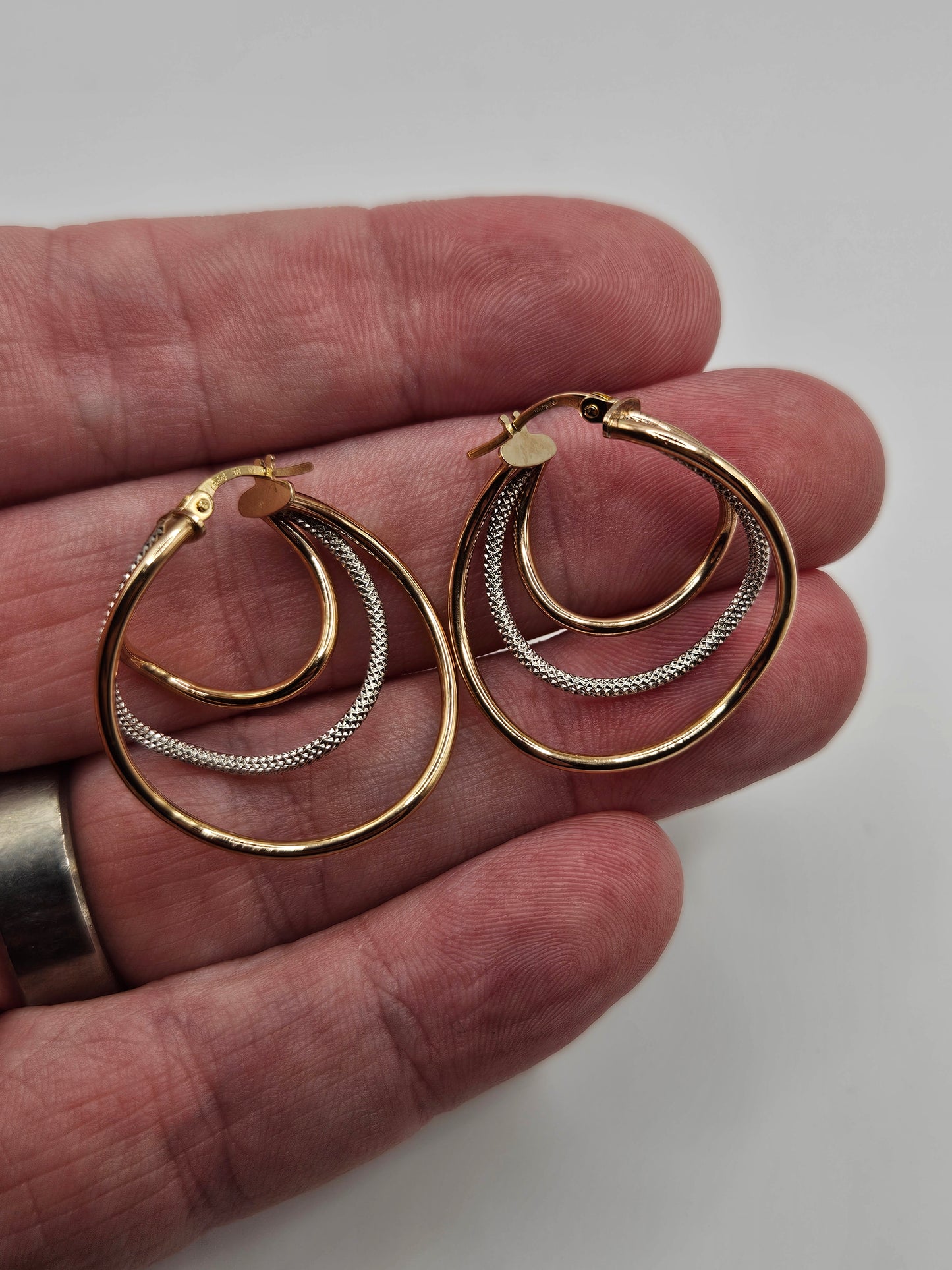 9ct two tone gold earrings